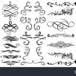300x300 Collection Of Vector Flourishes And Decorative Swirls In Vintage
