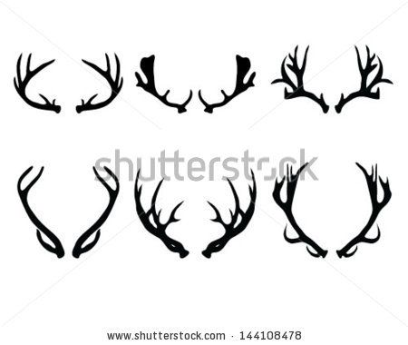 450x380 Silhouettes Of Deer Antlers Vector By Katarinaf, Via Shutterstock