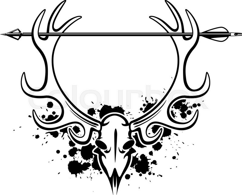 800x646 Hunting Arrow And Deer Skull Stock Vector Colourbox