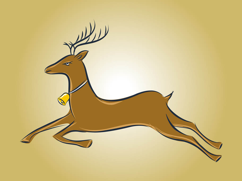 1024x765 Running Deer Vector Vector Art Amp Graphics