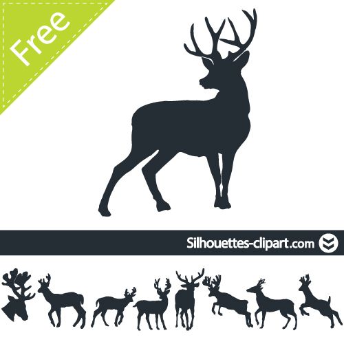 500x500 Deer Vector Silhouette Silhouettes Clipart Printables