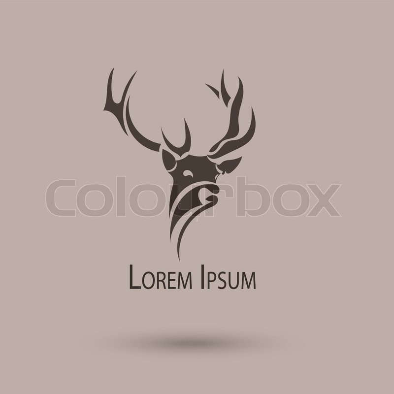 800x800 Vector Stylized Head Of A Deer. Abstract Art Logo Stock Vector