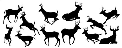 425x170 Free Download Of Deer Silhouettes Vector Material Vector Graphic