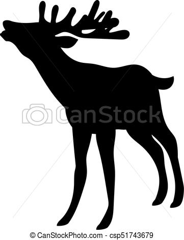 361x470 Vector Silhouette Of Deer. Vector Silhouette Of Beautiful Woodland