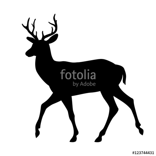 500x500 Deer Vector Illustration Silhouette Black Side View Stock Image