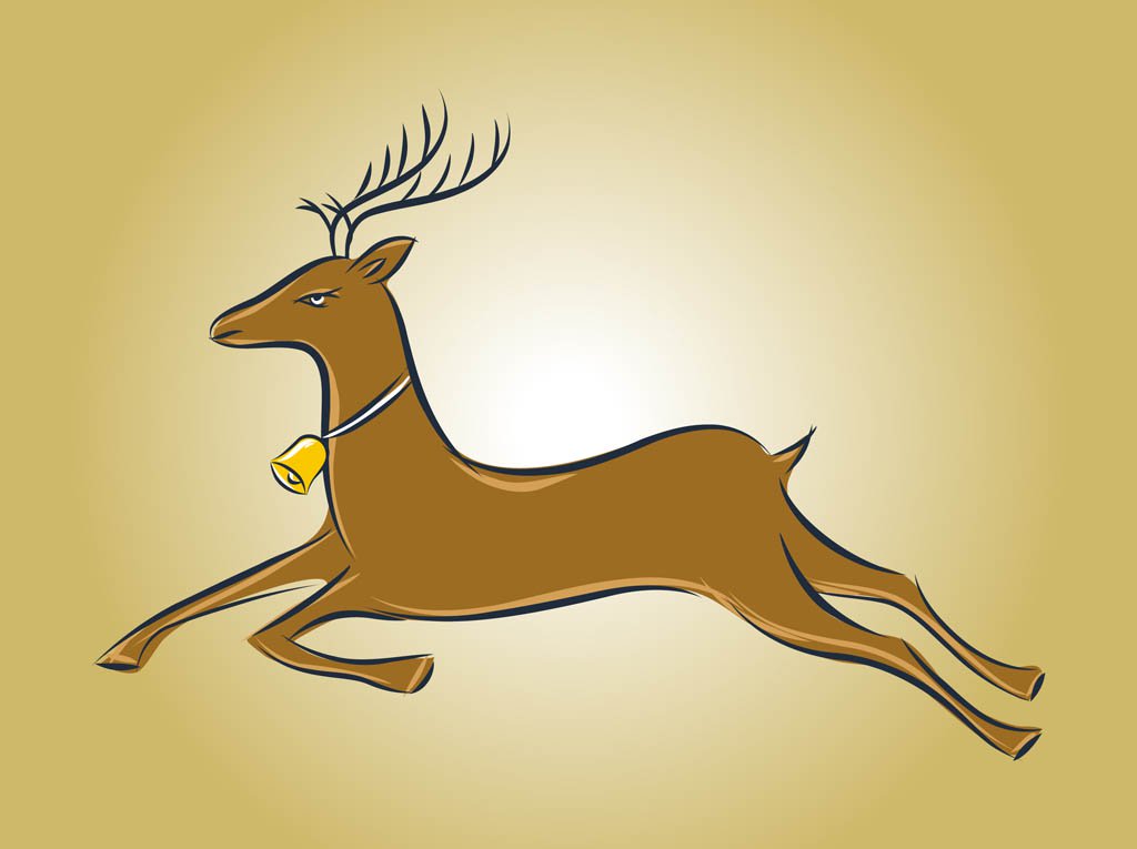 1024x765 Running Deer Vector Vector Art Amp Graphics