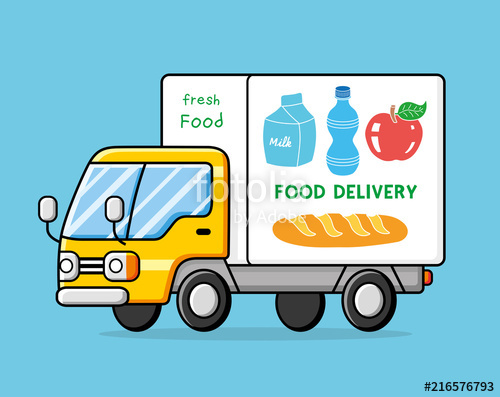 500x397 Food Delivery Truck Vector. Stock Image And Royalty Free Vector