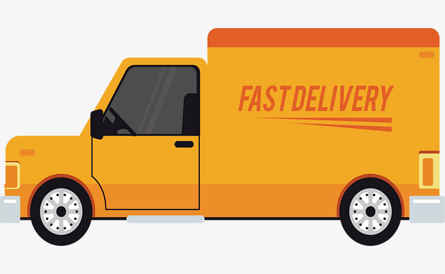 650x400 Yellow Express Delivery Truck, Truck Clipart, Vector Material