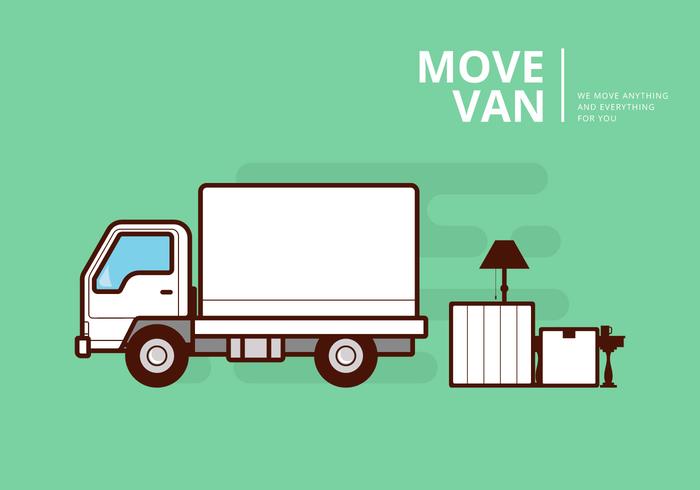 700x490 Moving Van Or Truck. Transport Or Delivery Illustration