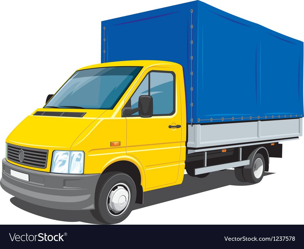 1000x818 Vector Isolated Delivery Truck On White Background, Without