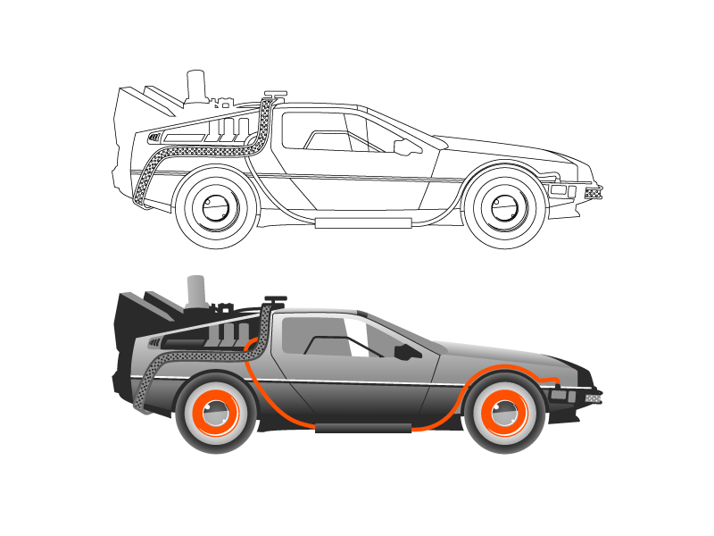 800x600 Delorean Screen Print Wip By Michael Lanning