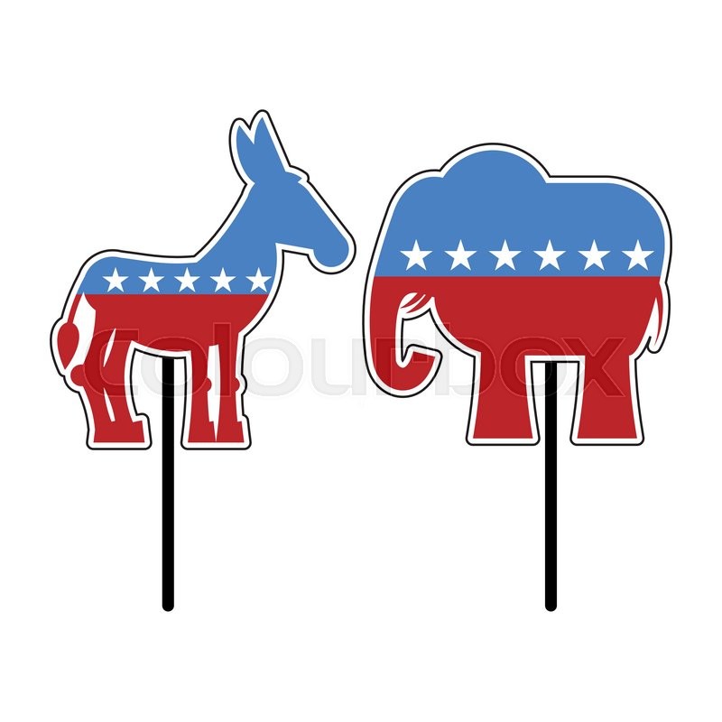 800x800 Elephant And Donkey. Symbols Of Democrats And Republicans
