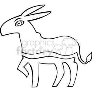 300x300 Royalty Free Black And White Democrat Donkey Image 385622 Vector