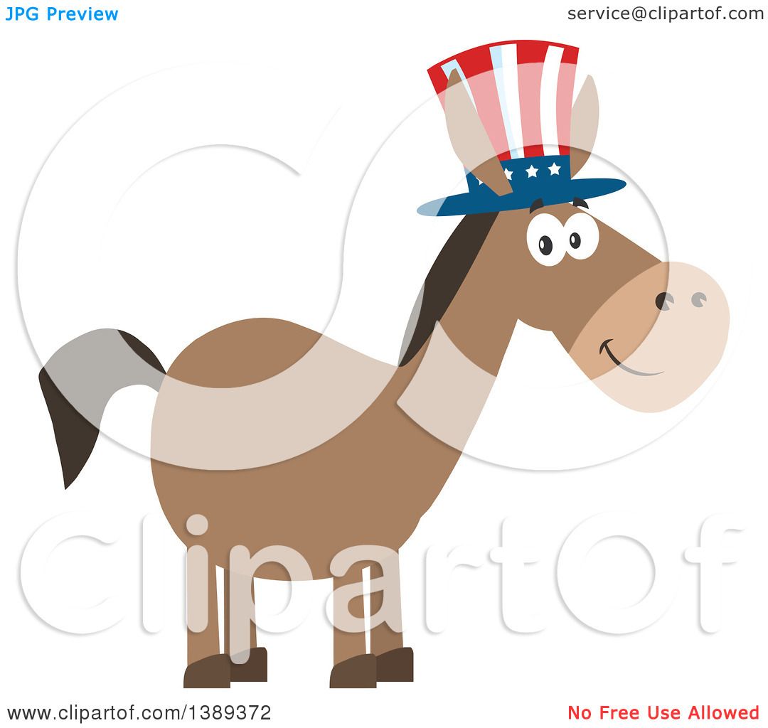 1080x1024 Clipart Of A Flat Design Political Democratic Donkey Wearing A