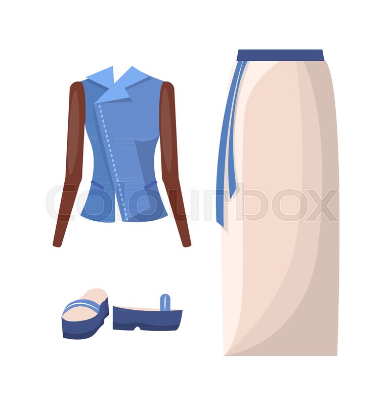 775x800 Denim Jacket, Long Skirt With Belt And Flipflops On High Platform