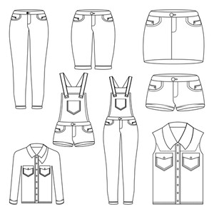 300x300 Denim Jacket Royalty Free Vectors