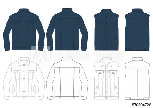 500x354 Denim Jacket Design Template For Mens Clothing