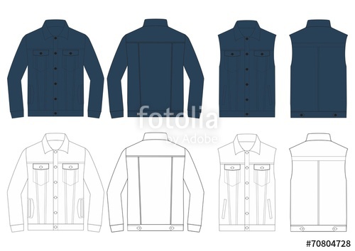 500x354 Denim Jacket Design Template For Mens Clothing Stock Image And