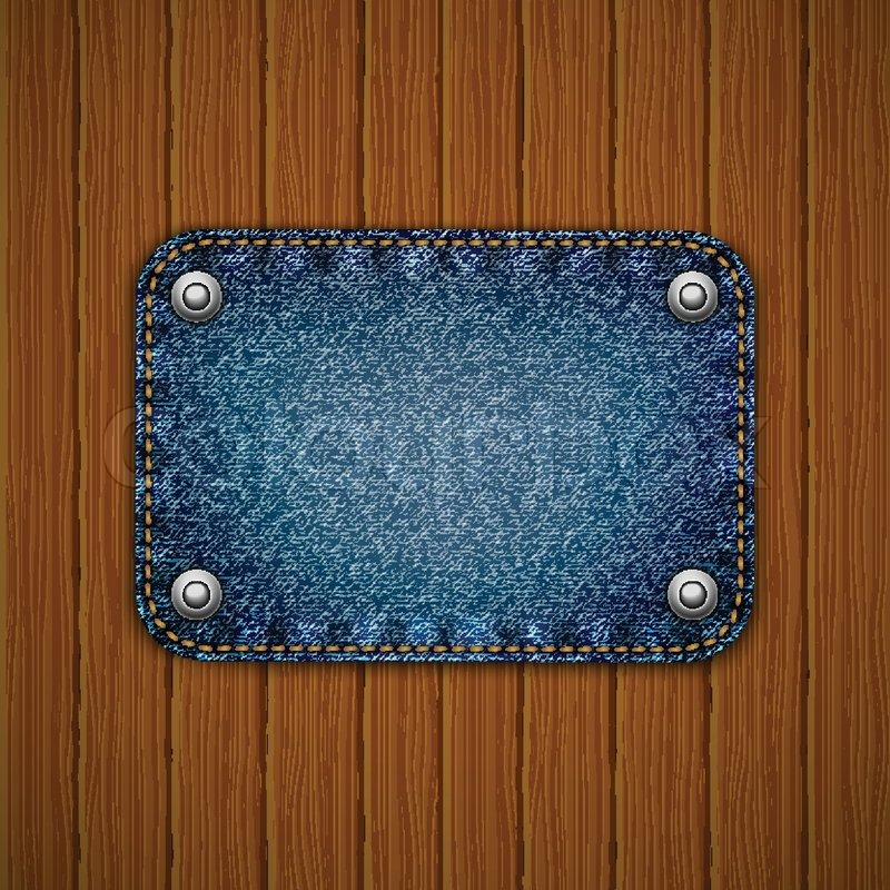 800x800 Wooden Texture With Denim Element Vector Illustration Stock