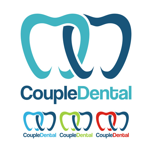 500x500 Creative Couple Dental Logo Vector