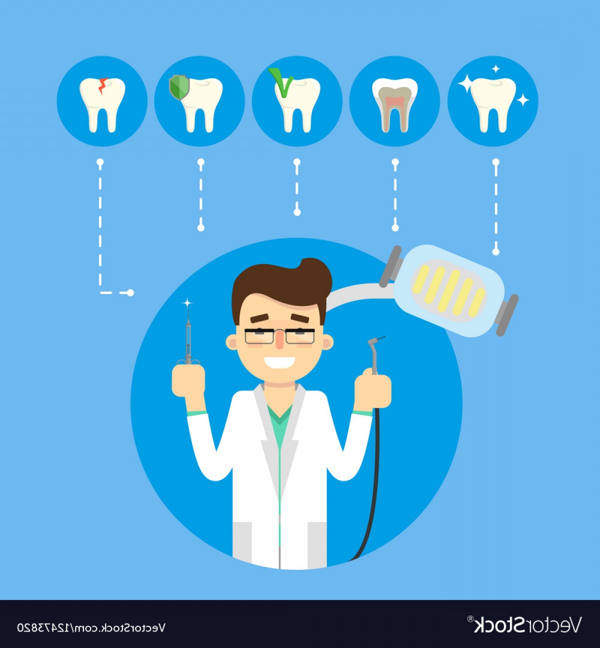 1200x1296 Dental Banner With Smiling Male Dentist Vector Shopatcloth