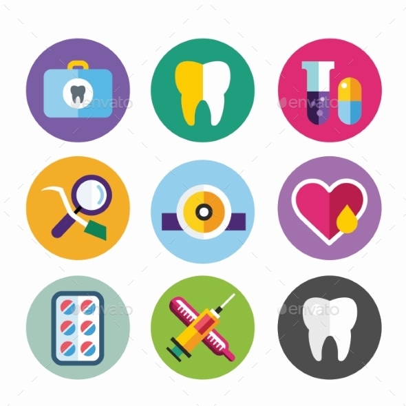 590x590 Dental Vector Icons Set Clinic Logo By Vectorssstocker Graphicriver