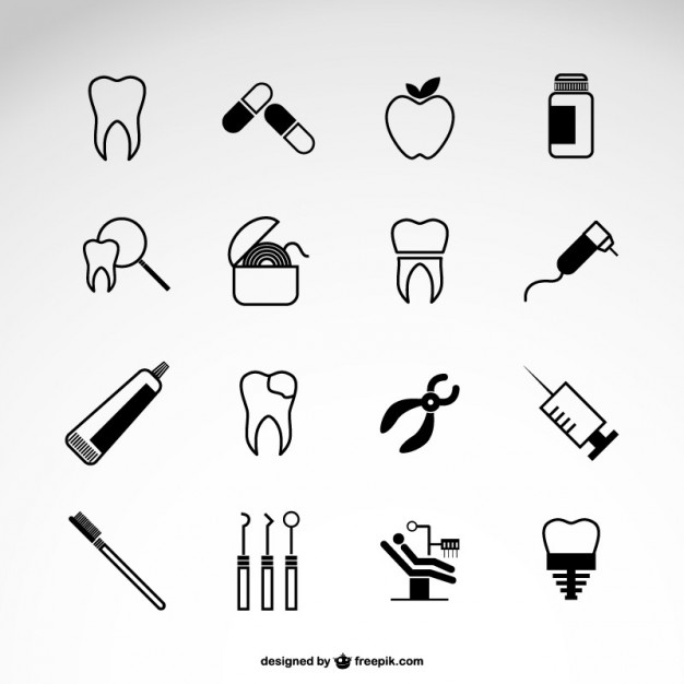 626x626 Dentist Icons Set Vector Free Download