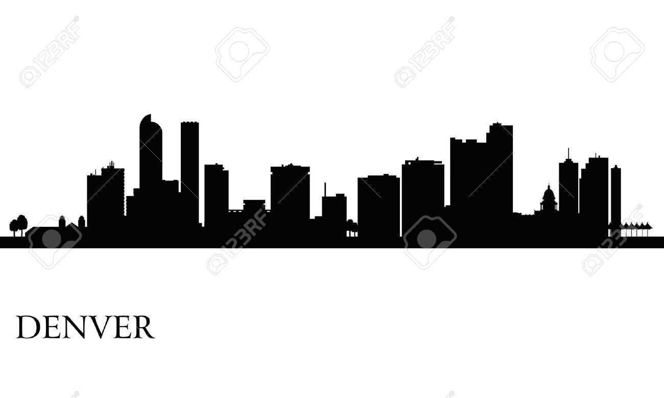 1300x779 Denver City Skyline Silhouette Background Vector Illustration