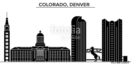 500x250 Usa, Colorado, Denver Architecture Skyline, Buildings, Silhouette