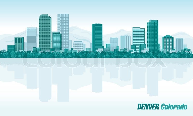 800x480 Denver Colorado, Detailed Vector Skyline Stock Vector Colourbox