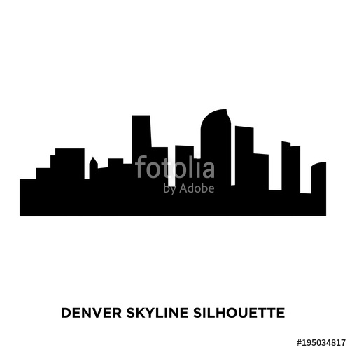500x500 Denver Skyline Silhouette On White Background Stock Image And