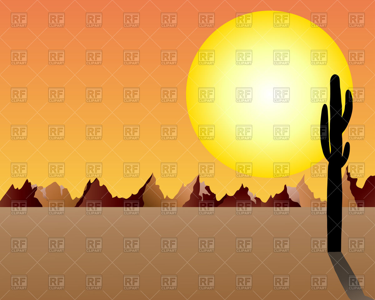 1200x960 Desert And Rocks Under Sunset Background Vector Image Vector