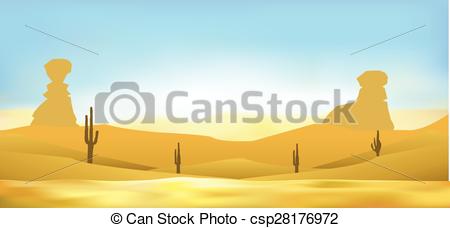 450x228 Desert Landscape Vector Art Illustration Background Of Dunes.