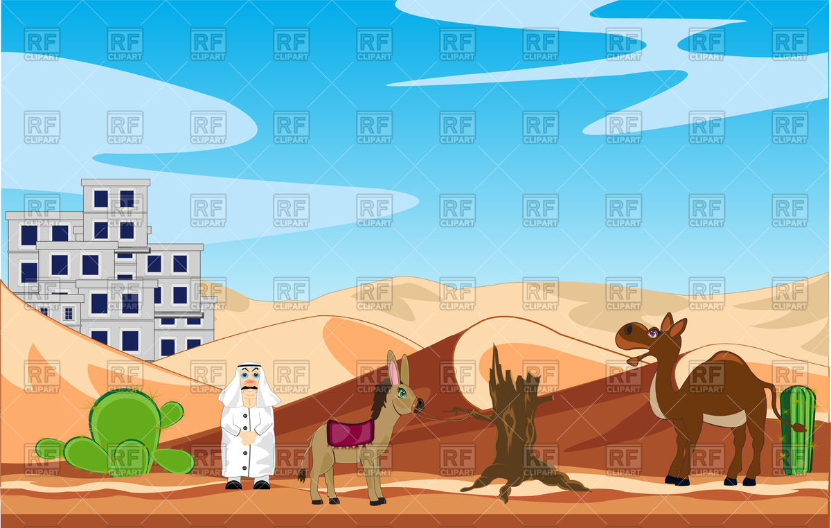 1200x762 Landscape Of City In Desert Vector Image Vector Artwork Of