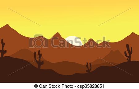 450x289 Silhouette Of Desert And Cactus