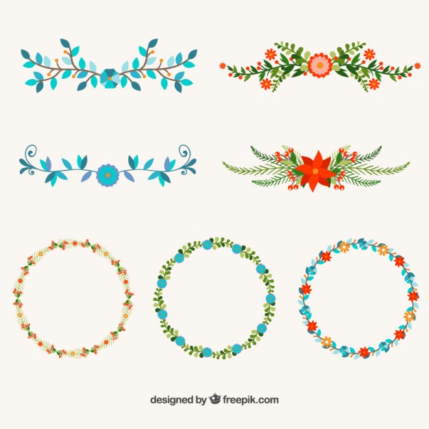 626x626 Flower Design Elements Vector Free Download