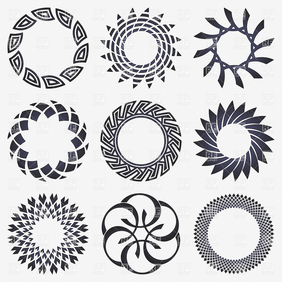 1200x1200 Round Twisted Design Elements Vector Image Vector Artwork Of