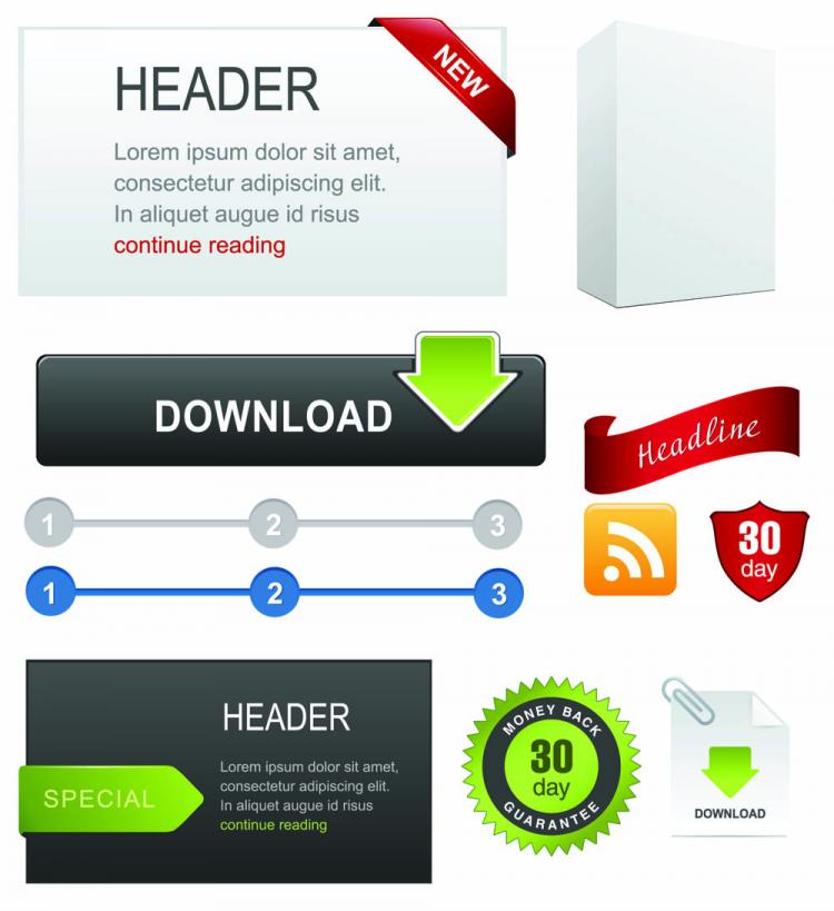 750x819 Sophisticated Web Design Elements 01 Vector Free Vector 4vector