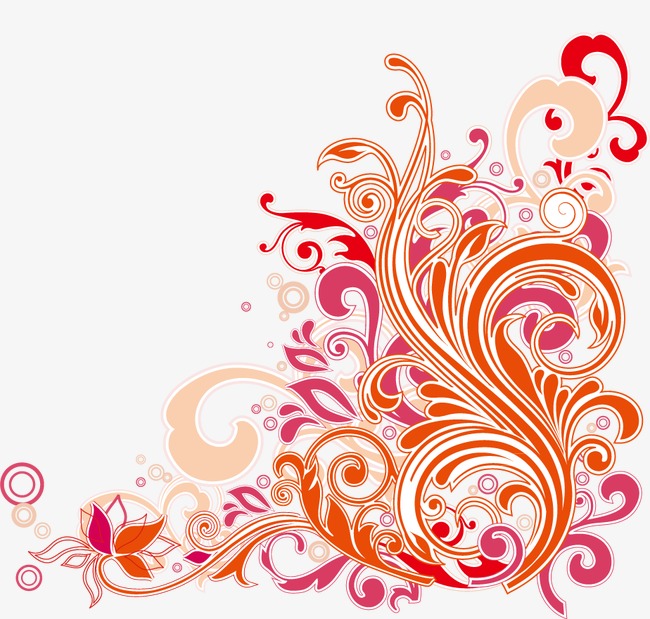 650x619 Swirl Floral Design Vector Art, Vector Pattern, Red Pattern