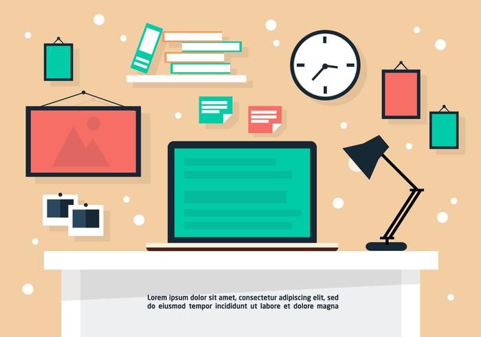 700x490 Free Flat Business Desk Vector Background