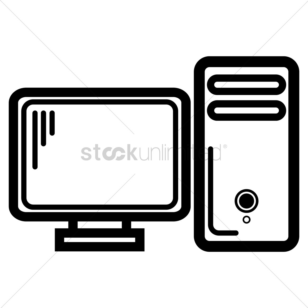 1300x1300 Desktop Computer Vector Image