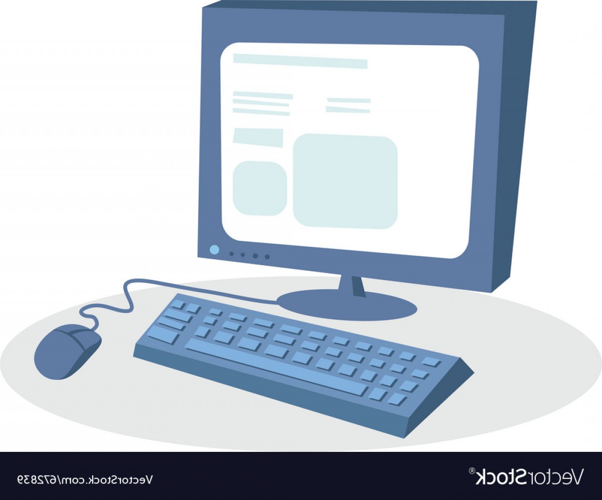 1200x997 Monitor Keyboard And Mouse Desktop Computer Vector Shopatcloth