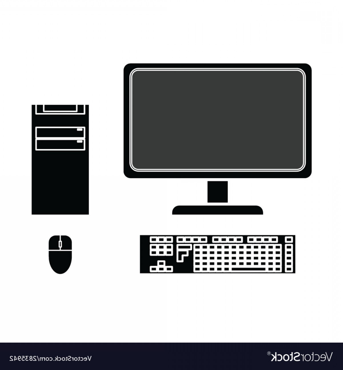 1200x1296 Silhouette Of Desktop Computer Vector Shopatcloth
