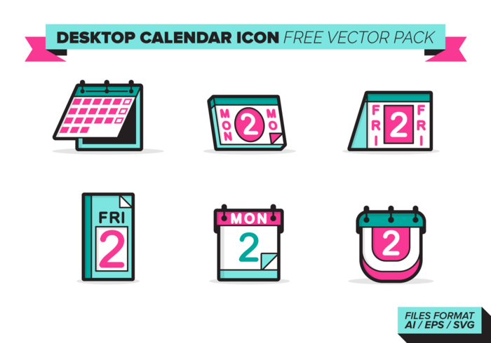 700x490 Desktop Calendar Icon Vector Pack