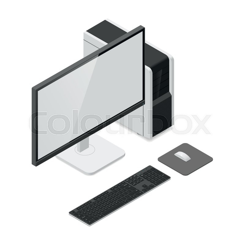 800x800 Desktop Computer Detailed Isometric Icon Vector Graphic