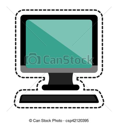 450x470 Desktop Computer Tech Icon Vector Illustration Design.