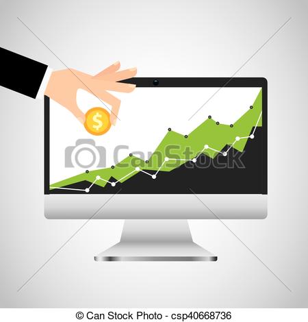 450x470 Economy Growth Desktop Computer Technology Icon Vector