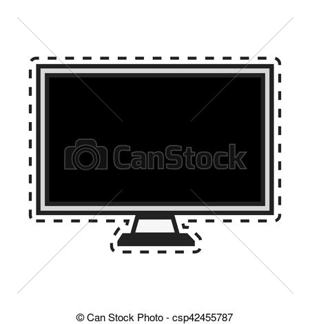 450x470 Monitor Desktop Computer Icon Vector Illustration Design Vector