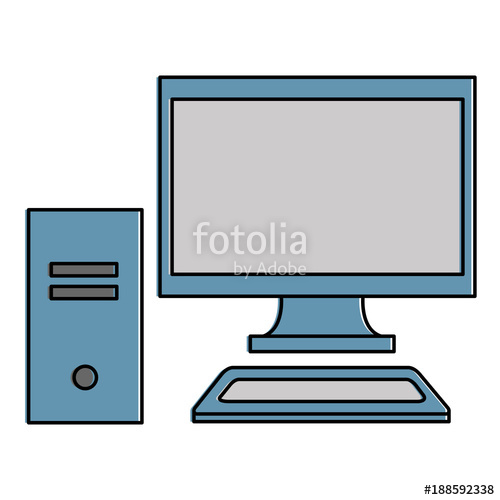 500x500 Computer Desktop Isolated Icon Vector Illustration Design Stock
