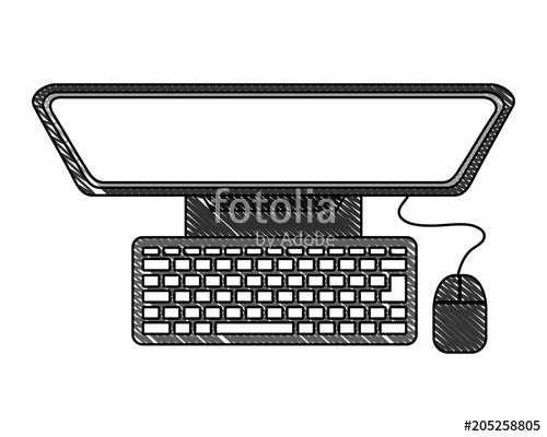 500x400 Desktop Computer Isolated Icon Vector Illustration Design Stock